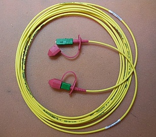 $4.5 each if buy 100pc. Min order qty=20. SC/APC-SC/APC 5-meter simplex fiber jumper. TYCO/AMP P/N: 0-0233186-5