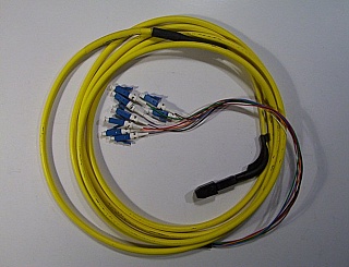 8pc LC/PC 900um-buffer SM fiber pigtails. 12-fiber cable. Tyco P/N: 1457039-1