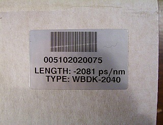 Lucent(OFS) DCM for about 120km standard SMF dispersion compensation, Lucent(OFS) model: WBDK:2040.   about -2040 ps/nm, 100% compensation.