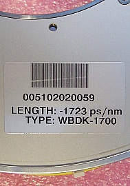 DCM for about 100km standard SMF dispersion compensation, Lucent(OFS) model: WBDK:1700.   -1723 ps/nm, 100% compensation.