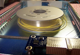 SMF20 line card, BTI model: BP1A10CH-LC. SMF Dispersion compensation module 20km-LC. It includes a C-band DCM for 20km standard SMF with 100% dispersion slope compensation, dispersion: about -340 ps/nm. OFS type: LLMicroDK: 340. with 2 LC/PC connectors