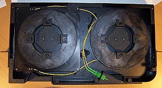 Empty drum without DCM fiber spool. To be removed from DCM rack mount (Ciena Corestream DCM 20. P/N: 600-3002-020. Model: 03-1991-00-01)