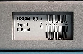 Nortel dispersion slope compensation module for 1.55um C-band, to compenste 60km standard SMF dispersion, DSCM-60, Type 1. Nortel model: NTT870AG. We will only send you the DSCM module without rack mount enclosure