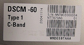 Nortel dispersion slope compensation module for 1.55um C-band, to compenste 60km standard SMF dispersion, DSCM-60, Type 1. Nortel model: NTT870AG. We will only send you the DSCM module without rack mount enclosure