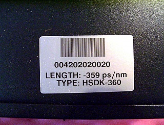 DCM (fiber spool) for truewave fiber by Lucent(OFS). About -360ps/nm for C-band.  TYPE: HSDK:360