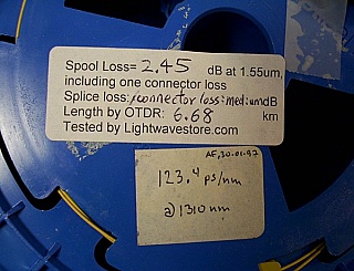 6.6km dispersion-shifted fiiber (DS,DSF) spool. With 2 FC/PC connectors.
