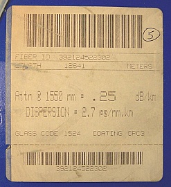 12.656km dispersion-shifted fiber (DS,DSF) spool. With one FC/UPC connector
