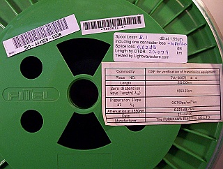 20km dispersion-shifted fiiber (DS,DSF) spool. With 2 LC/PC connectors.