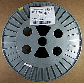 20km or 13km Lucent/AT&T dispersion-shifted fiber (DS,DSF) spool. With zero dispersion around 1550nm. With 2 FC/PC fiber connectors. Fiber ID number ending with 'DCB'.