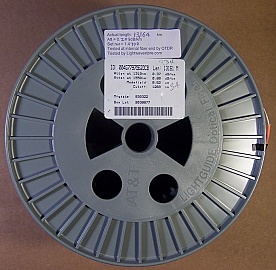 13.164km or 13.214km Lucent/AT&T dispersion-shifted fiber (DS,DSF) spool. With zero dispersion around 1550nm. Without fiber connectors. Fiber ID number ending with "DCB".