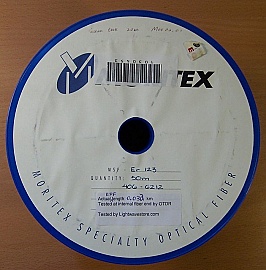 About 32-meter very-high-doping C-band Erbium Doped Fiber. Moritex model: Er-123. Price is for one spool/roll