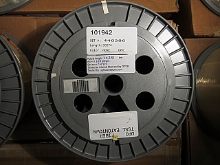 25km or 30km Lucent/AT&T Truewave "-" fiber spool. With negative dispersion around 1550nm. Without fiber connectors. 'UFO' Fiber. Without actual dispersion test data.