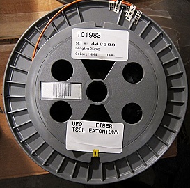 25km or 30km Lucent/AT&T Truewave "-" fiber spool. With negative dispersion around 1550nm. Without fiber connectors. 'UFO' Fiber. Without actual dispersion test data.