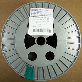 25.084km Lucent Truewave "-" fiber spool. With negative dispersion around 1550nm. With actual dispersion test data. With 2 FC/PC fiber connectors. Fiber ID number ending with "DXD".