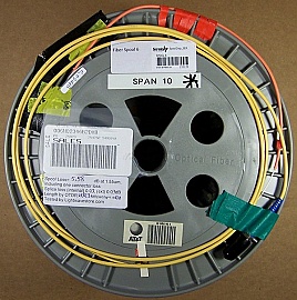 25.823km Lucent Truewave "-" fiber spool. With negative dispersion around 1550nm. With actual dispersion test data. With 2 FC/PC fiber connectors. Fiber ID number ending with "DXB".
