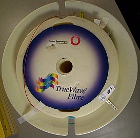 19.9km Lucent truewave fiber spool. With FC/APC connectors