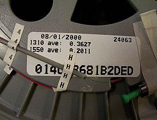 24km Lucent truewave-plus fiber spool. With FC/APC connectors