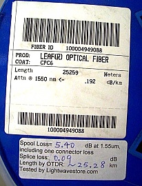 25.26km LEAF fiber spool. With 2 FC/APC connectors,
