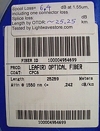 25.26km LEAF fiber spool. With 2 FC/APC connectors