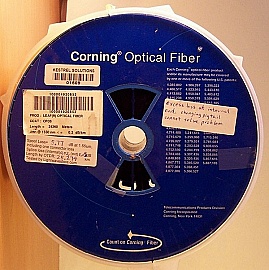 25.26km LEAF fiber spool. With 2 SC/PC connectors in 3mm-cable. 6.0dB loss (higher than normal)