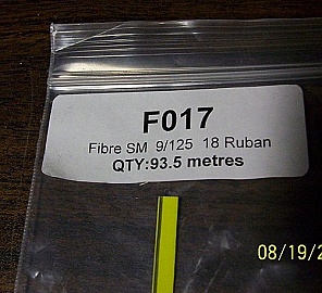 9/125um SM ribbon fiber, 1.1 meter,  18-fiber ribbon. Price is for one piece of 1.1-meter ribbon