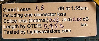 5.433km SMF bare fiber spool, with two FC/PC connectors