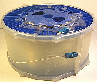 10.54km SMF-28 bare fiber spool, with 2 SC/PC connectors