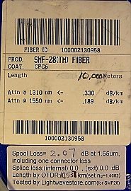 10.54km SMF-28 bare fiber spool, with 2 SC/PC connectors