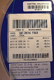 25.26km SMF-28 bare fiber spool with one SC/PC connector and one FC/APC connector