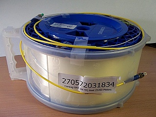 25.26km SMF-28 bare fiber spool with 2 FC/UPC connectors