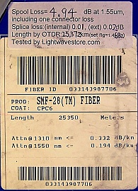 25.35km SMF-28 bare fiber spool, with two FC/APC connectors.