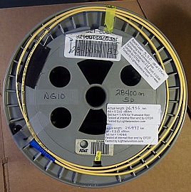 3.6km to 26km Lucent/AT&T standard SM bare fiber spool. Low attenuation.