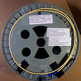 3.6km to 26km Lucent/AT&T standard SM bare fiber spool. Low attenuation.