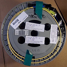 3.6km to 26km Lucent/AT&T standard SM bare fiber spool. Low attenuation.