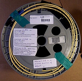 3.6km to 26km Lucent/AT&T standard SM bare fiber spool. Low attenuation.