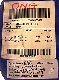 35.76km SMF-28 bare fiber spool, with 2 SC/PC connectors
