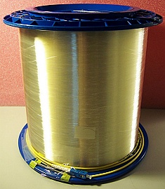 35.76km SMF-28 bare fiber spool. Internal fiber end is not accessible. with one SC/PC connector at external end.