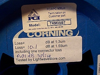 50.48km SMF-28 bare fiber spool, with two FC/UPC connectors