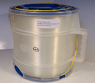 50.48km SMF-28 bare fiber spool, with two FC/UPC connectors. Loss is slightly higher than store product code: FSC-SMF-SPOOL-390C