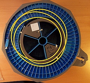 50km Pure-Silica-core bare fiber spool, Ultra low loss. With two SC/PC connectors.