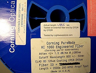 1985-meter Corning PureMode 1060 Engineered fiber, for 1060nm single-mode