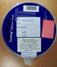2000-meter Corning PureMode HI 980 Engineered fiber, single-mode fiber for 980nm pump laser application.