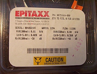 1.3/1.55um PIN photodiode, JDS model: ETX 75 FITL A FJS LR ETEK