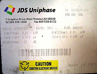 1.55um C-band and 1.3um photodiode. Model: EPM 605-250