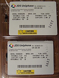 Min order qty=4pc. 1.3/1.55um PIN photodiode. JDS model: EPM 650 250, PN: 06500658-014.