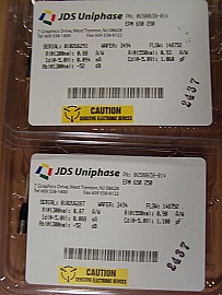 $11 each if buy 200pc. Min order qty=4pc. 1.3/1.55um PIN photodiode. JDS model: EPM 650 250, PN: 06500658-014.