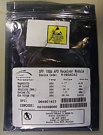 R195A 10 Gb/s Small Form-Factor Co-Planar APD-TIA Receiver module,  product code: R195ACA2, Comcode: 0010298000. MSA Compliant. 'Sell As Is', 'No return', 'No refund'