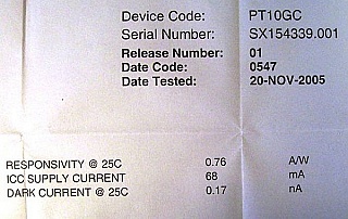 10Gb/s Coplanar PIN Preamp Receiver, with SC/PC connector.  Bookham model: PT10GC.