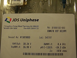 10Gb APD/Preamp receiver, Epitaxx model: ERM578 CCF SC/SPC. With SC/SPC fiber connector
