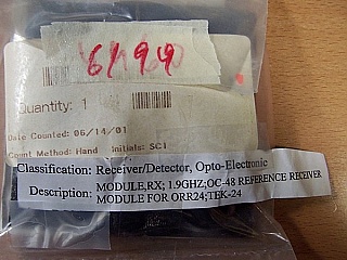1.9GHz OC-48 reference receiver for OTDR. with FC/PC  fiber connector. With SMA RF connector. Picometrix model: TEK-24. Tektronix  model: 119-5714-00. 'Sell As Is, 'no return'